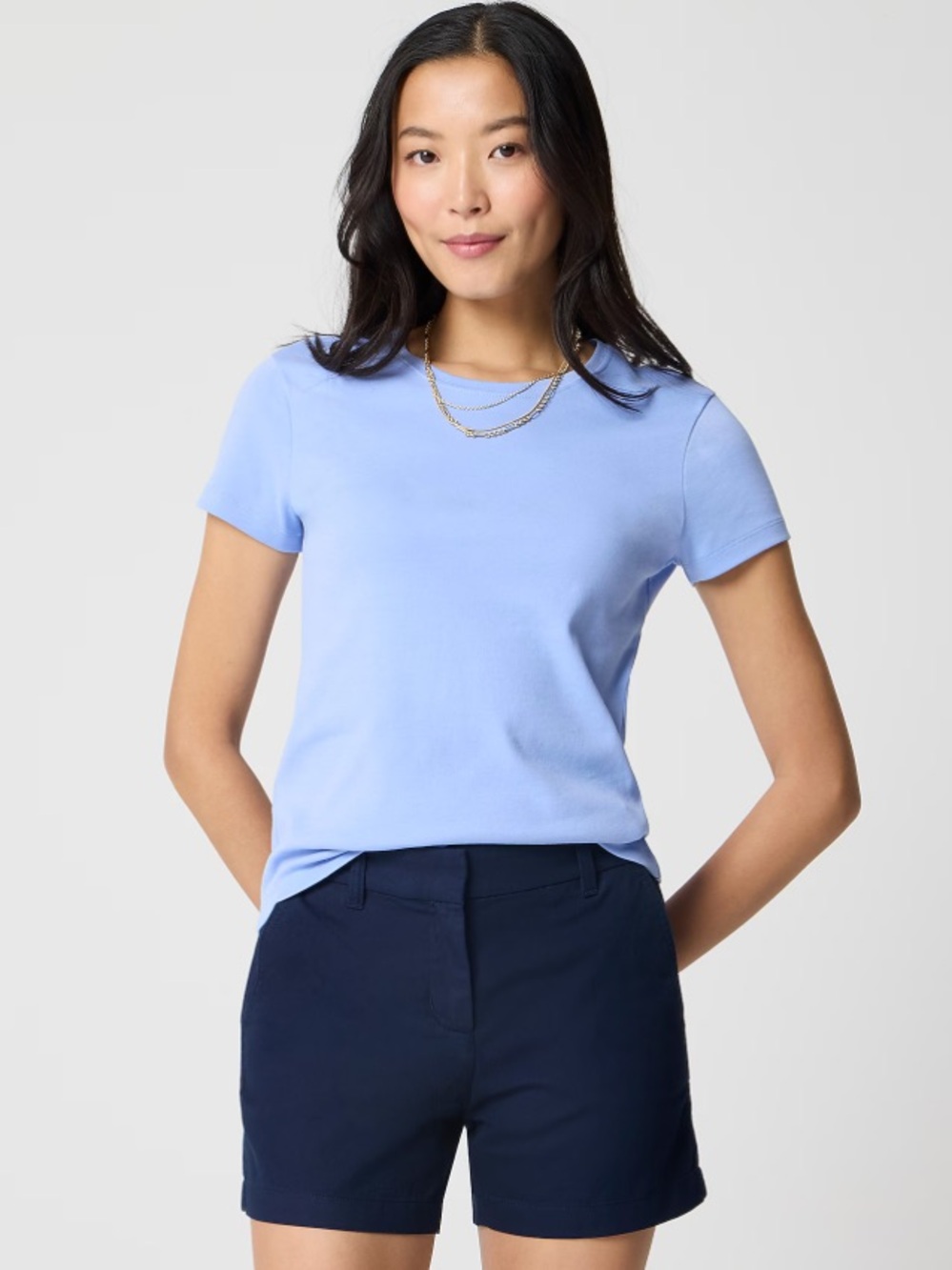 NWT J. Crew Navy Tailored Chino Bermuda Shorts 5" Inseam Women's Size 12